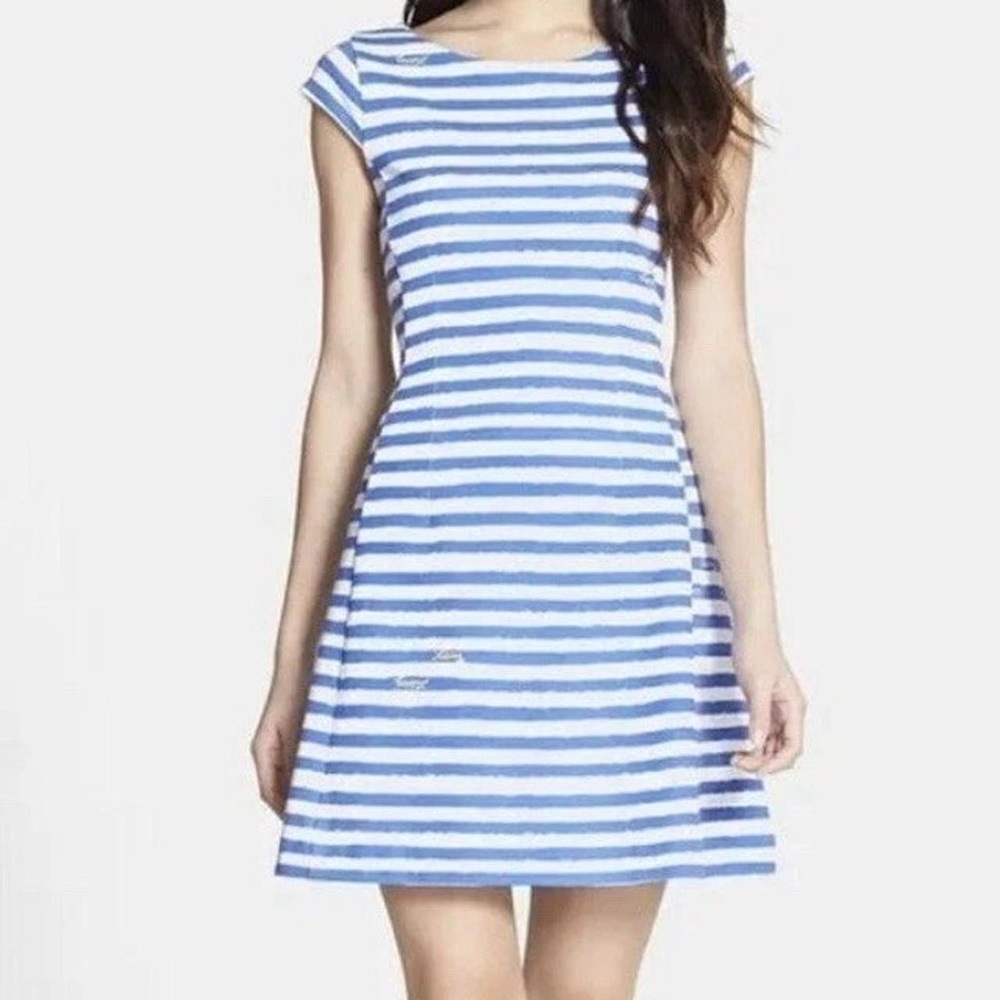 Lilly Pulitzer Briella Blue and White Striped Dress S